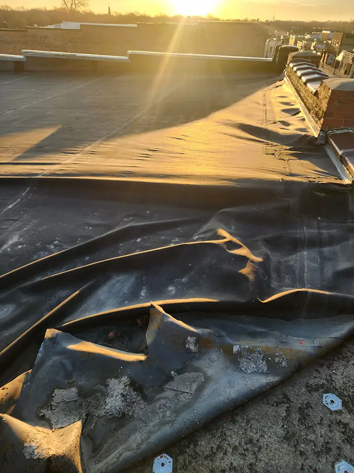 Another roof in need of repair by the best in service, Grell Roofing