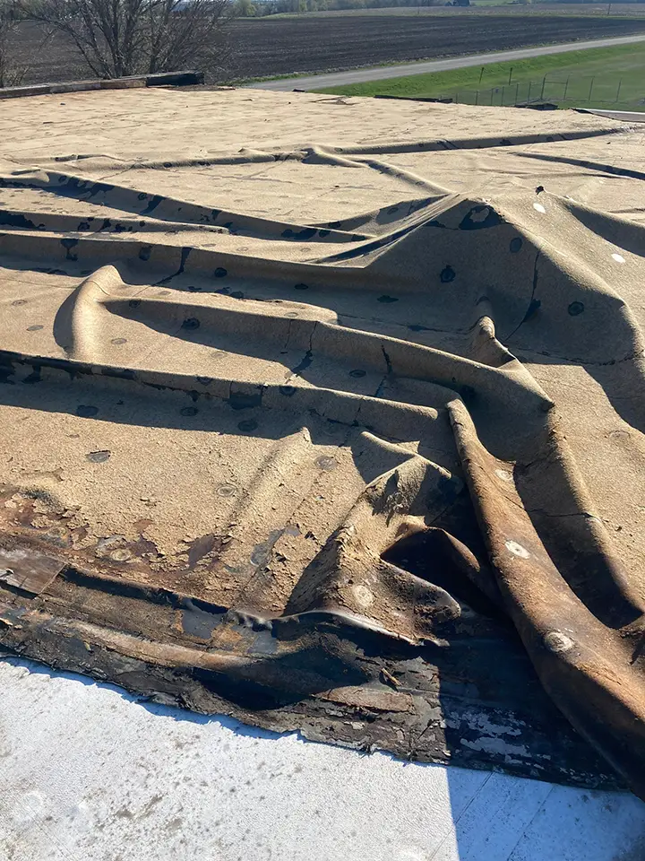 Another roof in need of repair by the best in service, Grell Roofing