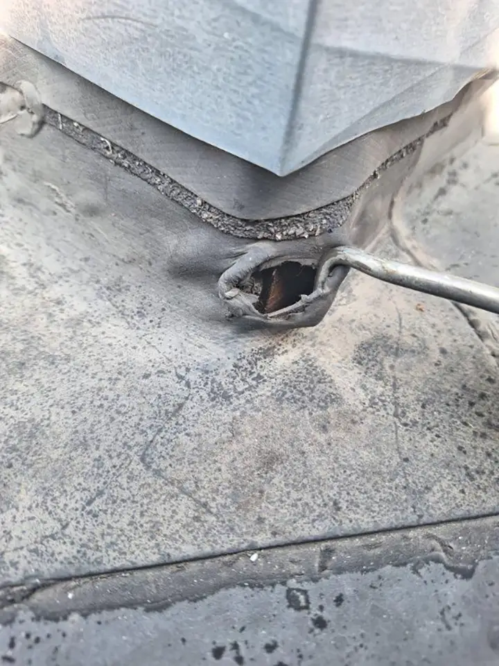 Another roof in need of repair by the best in service, Grell Roofing